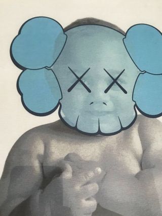 Fake KAWS “Infant Print” 20 X 20.  Poster.  Rare Print Signed,  Read 3