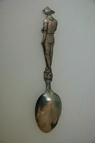 Antique Sterling Silver Miner Full Figural Helena Montana Souvenir Spoon No Mono 4