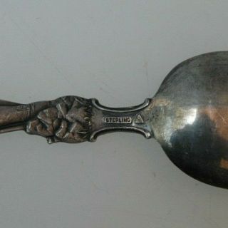 Antique Sterling Silver Miner Full Figural Helena Montana Souvenir Spoon No Mono 6