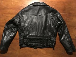 VIntage Langlitz black leather motorcycle jacket - v - small approx 38 chest 2