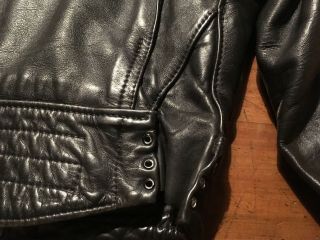 VIntage Langlitz black leather motorcycle jacket - v - small approx 38 chest 3
