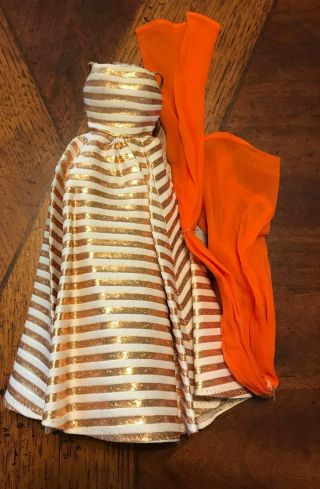 Vintage Barbie Holiday Dance Dress And Orange Sash