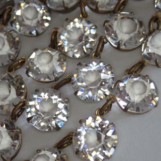 Dazzling Vintage Art Deco Open Back Set Crystal Paste Rhinestone Necklace