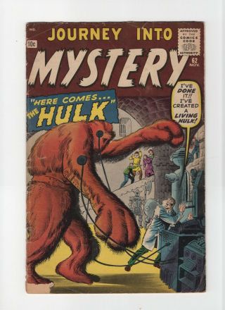 Journey Into Mystery 62 Vintage Marvel Atlas Key 1st Xemnu (hulk Prototype)