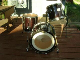 Pearl Czx Studio Birch 3 Piece Drum Kit In Crimson Quartz Rare,