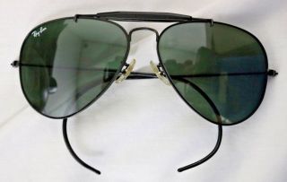 Vintage Black Ray Ban Usa Aviator Sunglasses With Bausch & Lomb Lenses 58 [] 14