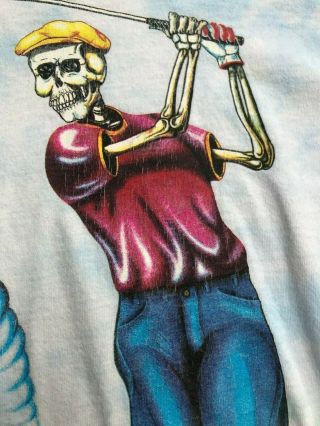 Vintage Grateful Dead Shirt Size XL 90s Tour Golf Promo Steal Your Face Band Tee 4