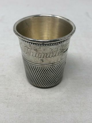 Thomae Co Sterling Silver Just A Thimble Full Shot Glass 2 "