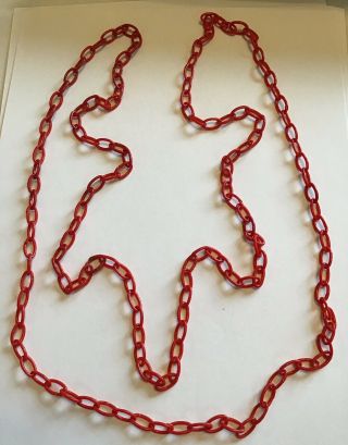 Vintage Art Deco Red Celluloid Chain Necklace
