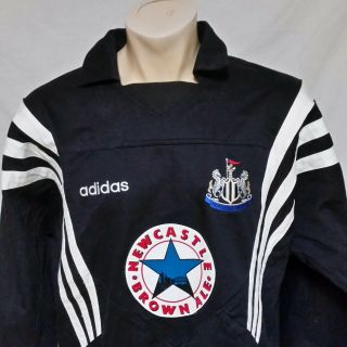 VTG 1995 Adidas Newcastle United Football Jumper Jacket 90s Soccer Shirt XL 2