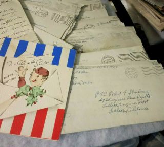 World war ii Letters/ 4 VMails/2 Greeting Cards/12 letters/P.  F.  C.  Strailman/43 - 44 4