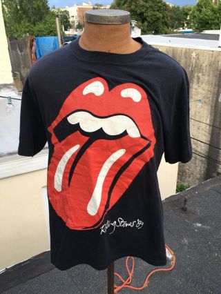 Vintage Vtg 80s 1989 Rolling Stones Concert North America Tour T Shirt Rock Sz L