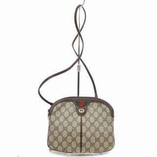 Authentic Vintage Gucci Shoulder Bag Gg Sherry Browns Pvc 302621