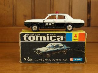 TOMY Tomica 4 TOYOTA CROWN Patrol car,  Made in Japan vintage pocket car Rare 2