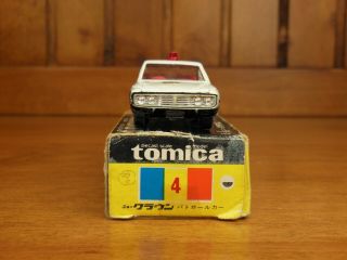 TOMY Tomica 4 TOYOTA CROWN Patrol car,  Made in Japan vintage pocket car Rare 6