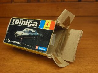 TOMY Tomica 4 TOYOTA CROWN Patrol car,  Made in Japan vintage pocket car Rare 8