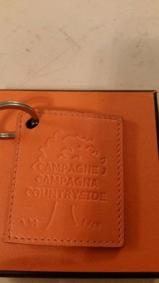 Hermes Key Ring Fob Charm Vintage " Compagne Campagna Countryside " Orange
