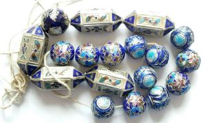 Vintage Chinese Loose Enamel Beads From A Broken Necklace