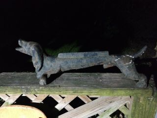 Vintage Heavy Cast Iron Dachshund Weiner Dog Door Stop / Boot Scraper