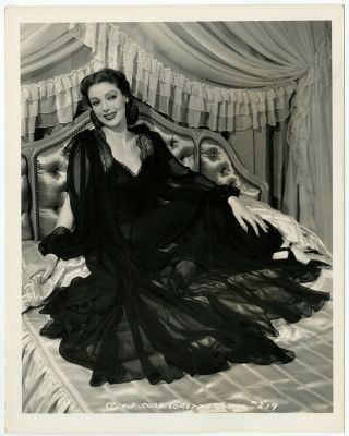 Loretta Young Vintage 1941 Bedtime Story Hollywood Regency Glamour Photograph