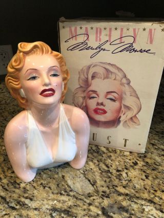 Vintage 1988 Estate Of Marilyn Monroe Large Bust Clay Art 13” With Box