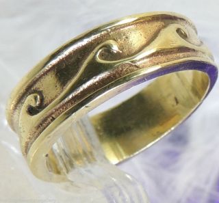 Vintage Catch The Wave Vermeil 0.  925 Sterling Silver Estate Band Ring Size 7