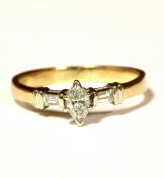 14k Yellow Gold.  47ct Marquise Diamond Engagement Ring 3.  6g Vintage Estate