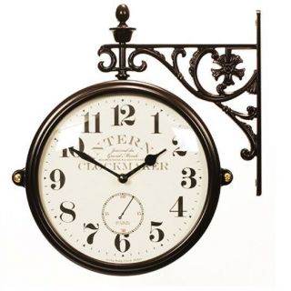 Antique Vintage Double Sided Wall Clock Home Decor Station Clock Gift M195brana