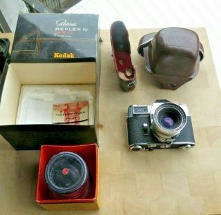 Vintage Kodak Retina Reflex Iii 35mm Camera Lenses Plus Boxs