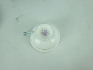 Vintage Paragon Cup & Saucer Hand Painted Floral On Black Double Warrant 97655 6