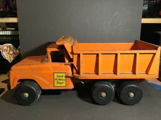 Tonka State Hi - Way Dual Hydraulic Dump Truck Land Rover Wooden Wheels 1959 Rare