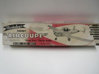 Vintage Berkeley Aircoupe R/c Balsa Airplane Kit 45 " Wingspan