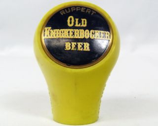 Vtg Ruppert Brewery Old Knickerbocker Beer Ball Tap Knob Handle Yellow Fisher
