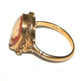 ANTIQUE,  VINTAGE 9CT 9K 375 GOLD FULLY HALLMARKED LARGE CARVED SHELL CAMEO RING 4