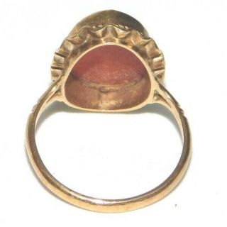 ANTIQUE,  VINTAGE 9CT 9K 375 GOLD FULLY HALLMARKED LARGE CARVED SHELL CAMEO RING 6
