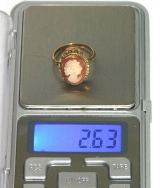 ANTIQUE,  VINTAGE 9CT 9K 375 GOLD FULLY HALLMARKED LARGE CARVED SHELL CAMEO RING 7