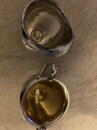 Antique Rare Wild Rose International Sterling Silver Sugar Bowl And Creamer Set 3