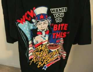 Vintage Wcw The Great American Bash Ppv Crew - Shirt Xl Nwots Very Rare