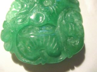 ANTIQUE / VINTAGE CHINESE CARVED IMPERIAL GREEN JADE FISH AMULET / PENDENT 7