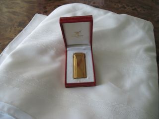 Vtg Cartier Paris Gold Plate Lighter Made In France A1680 Whith Diamon Not Use