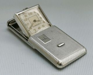 Vtg 1934 Moïse Dreyfuss Rotary Art Deco Solid Silver Pocket Purse Watch 