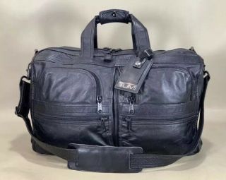 Vintage Tumi Rare Colombia Leather 18” Carry On Weekend Duffel Bag Black