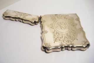 ANT.  VICTORIAN SILVER PLATE ETCHED CALLING CARD CASE 6