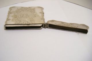 ANT.  VICTORIAN SILVER PLATE ETCHED CALLING CARD CASE 7