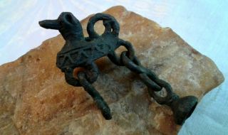Rare Antique 10 - 13th Century Viking - Style Bell Zoomorphic " Duck " Amulet Pendant