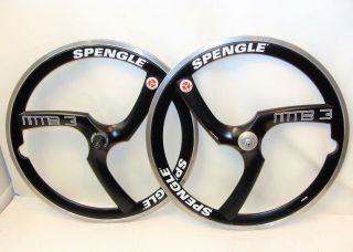 Rare Spengle Mtb 3 Trispoke Carbon 26 " Mountain Bike Clincher Wheelset
