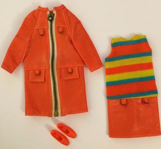 Vintage Francie Doll Sears Exclusive Orange Zip