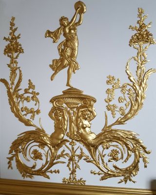 Decorative French Antique Style Louis Xvi Gilt Or White Wall Panelling Panel