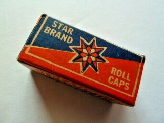 Vintage STAR BRAND REPEATING PAPER CAPS Box w/ 4 Rolls M BACKES SONS Wallingford 4