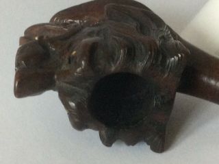 ANTIQUE CARVED DOGS HEAD PIPE.  BLACK FOREST STYLE.  SMOKING 5